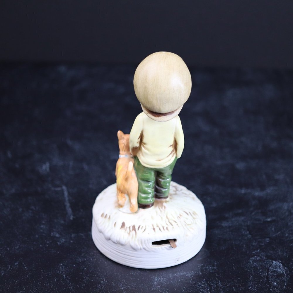 Vintage Gorham Moppets 1974 Boy Dog Music box figurine - Picture 3 of 7